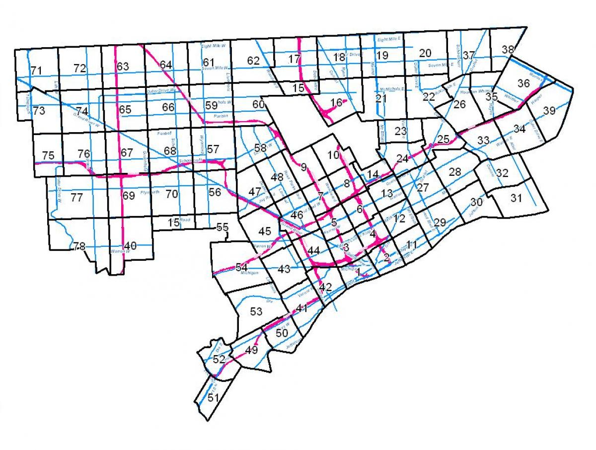 Detroit zonizzazione mappa
