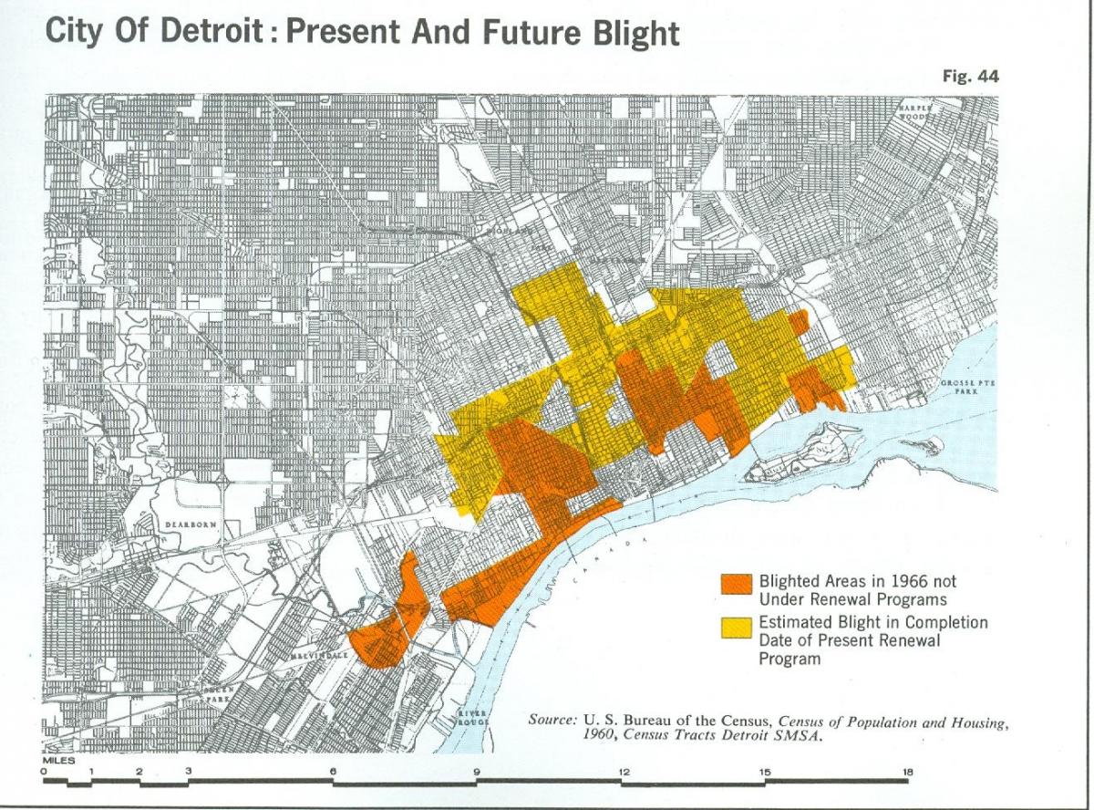 mappa di Detroit ruggine