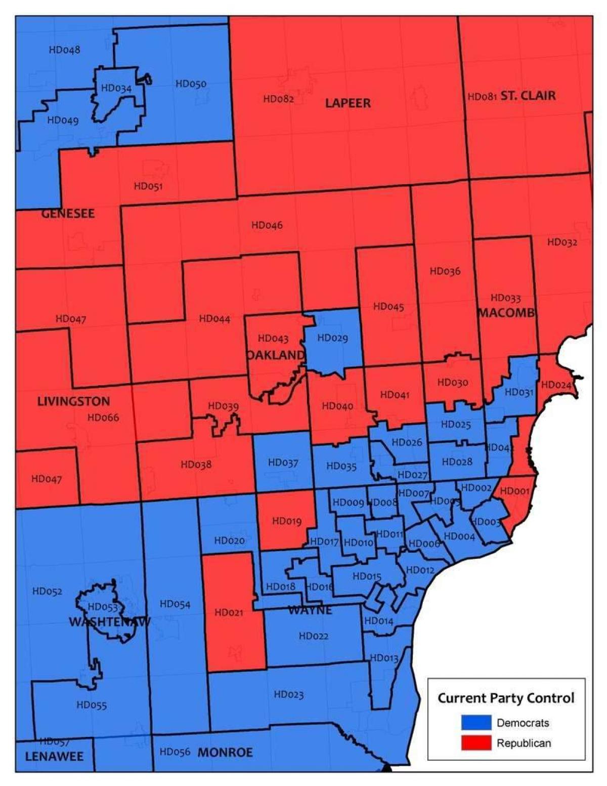 mappa della zona di Detroit