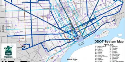 Mappa di Detroit Bus