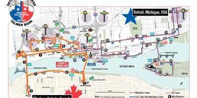 Mappa di Detroit maratona