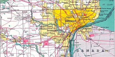 Mappa di periferia di Detroit