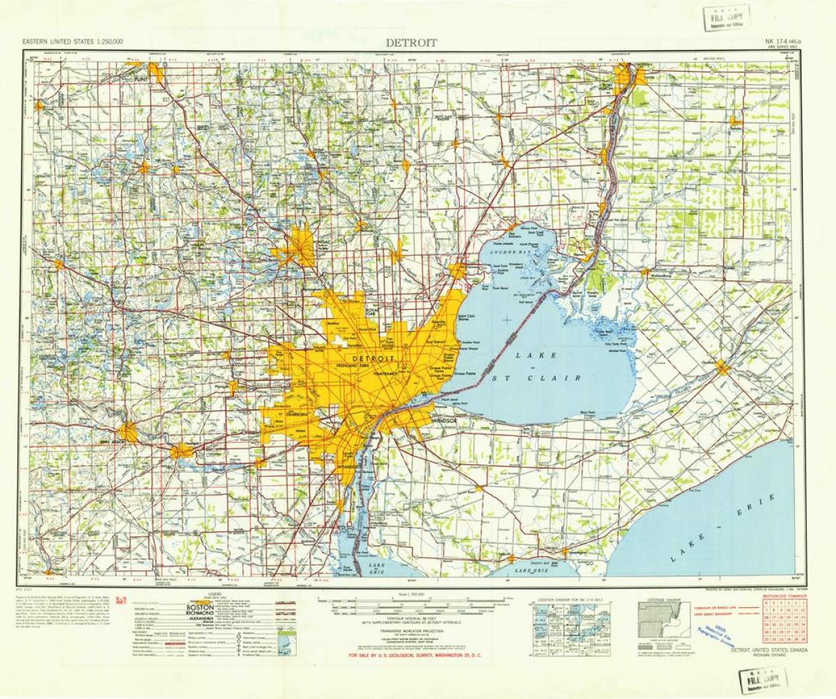 Detroit nella mappa
