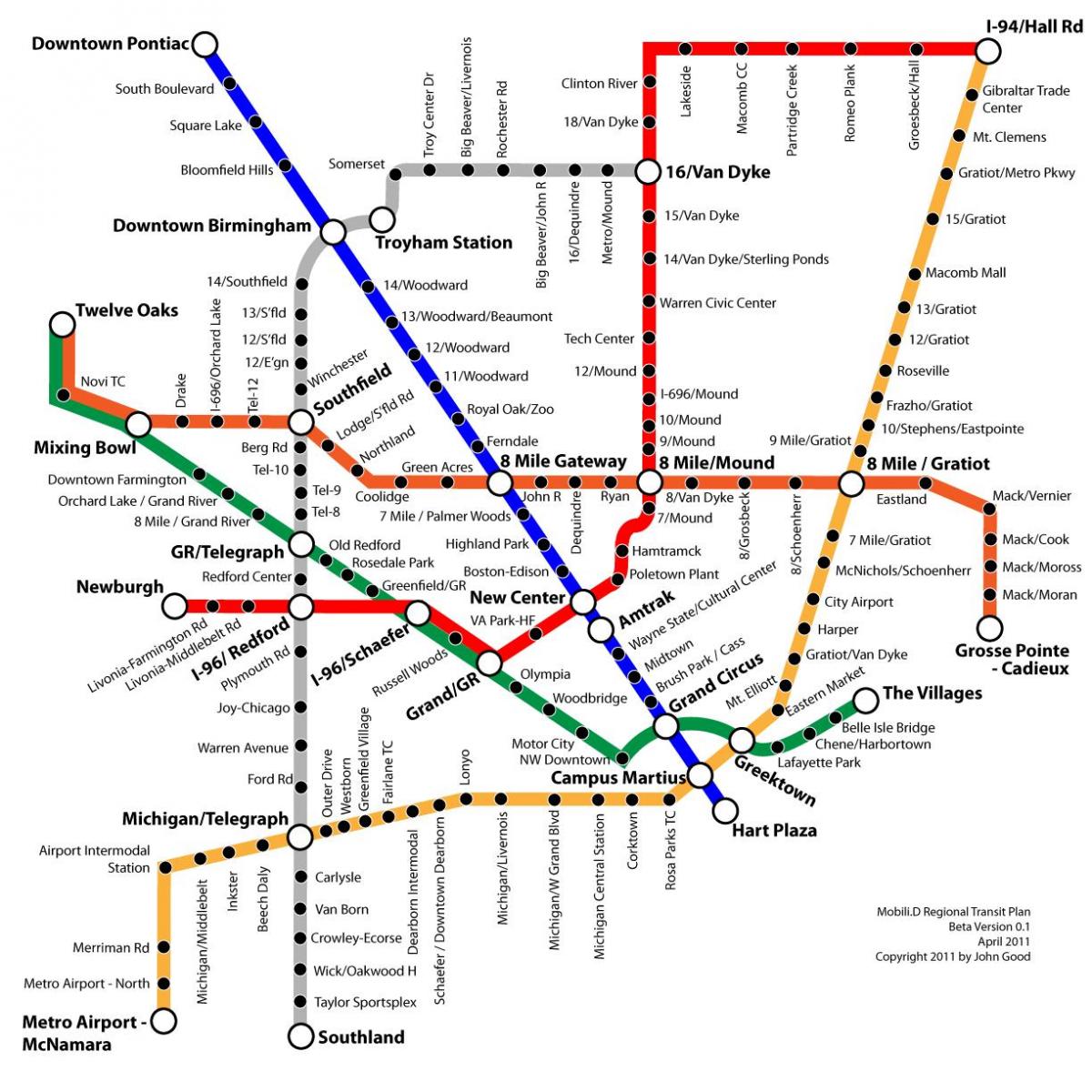 Detroit transito mappa
